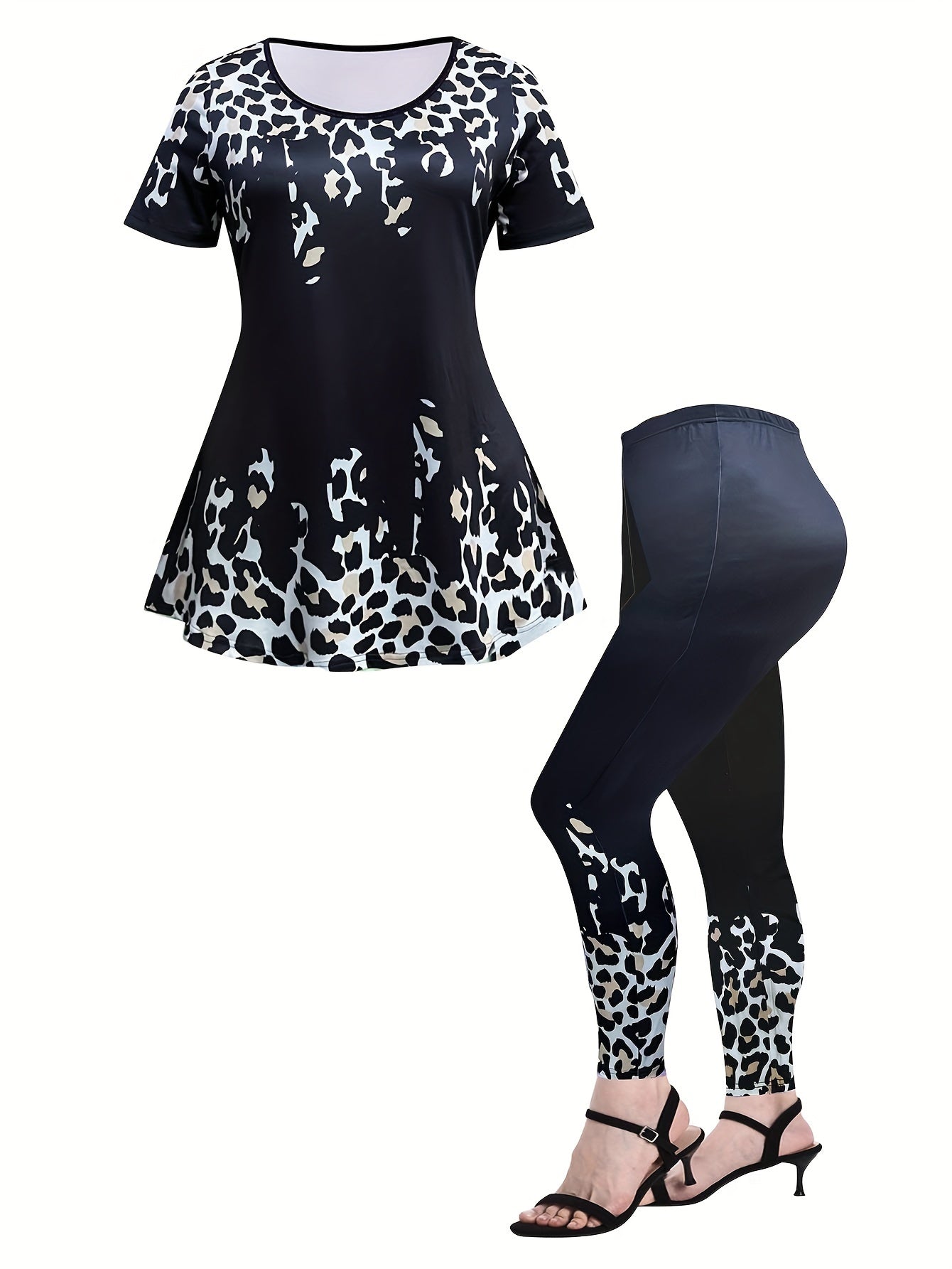  Tie Dye Butterfly Print Top & Leggings Set