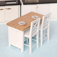1:12 Dollhouse Dining Set Table & Chairs for Kitchen & Restaurant Decor