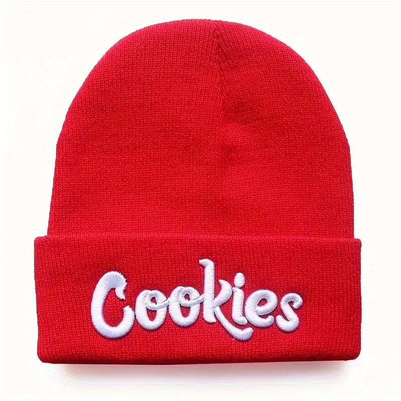 Letter Embroidery Cotton Beanie Solid Knit Hat Hip Hop Unisex Couple Skull Hats