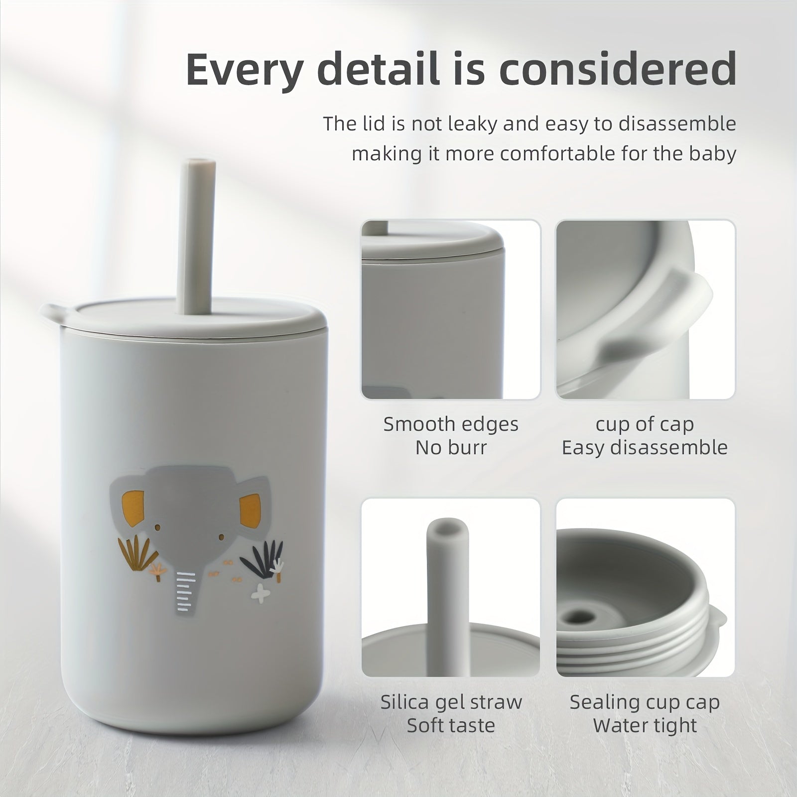 Animal Printing Silicone Baby Cups - Variety of Colors