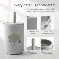 Animal Printing Silicone Baby Cups - Variety of Colors