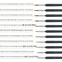 11 Micro Brushes Fine Detail Nib Brush Set With Ergonomic Handle