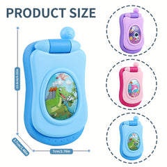 Interactive Cartoon Music Flip Phone Toy for Kids Lights & Sounds
