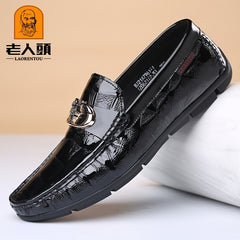 LAORENTOU Men's Leather Anti-skid Slip On Loafer Shoes