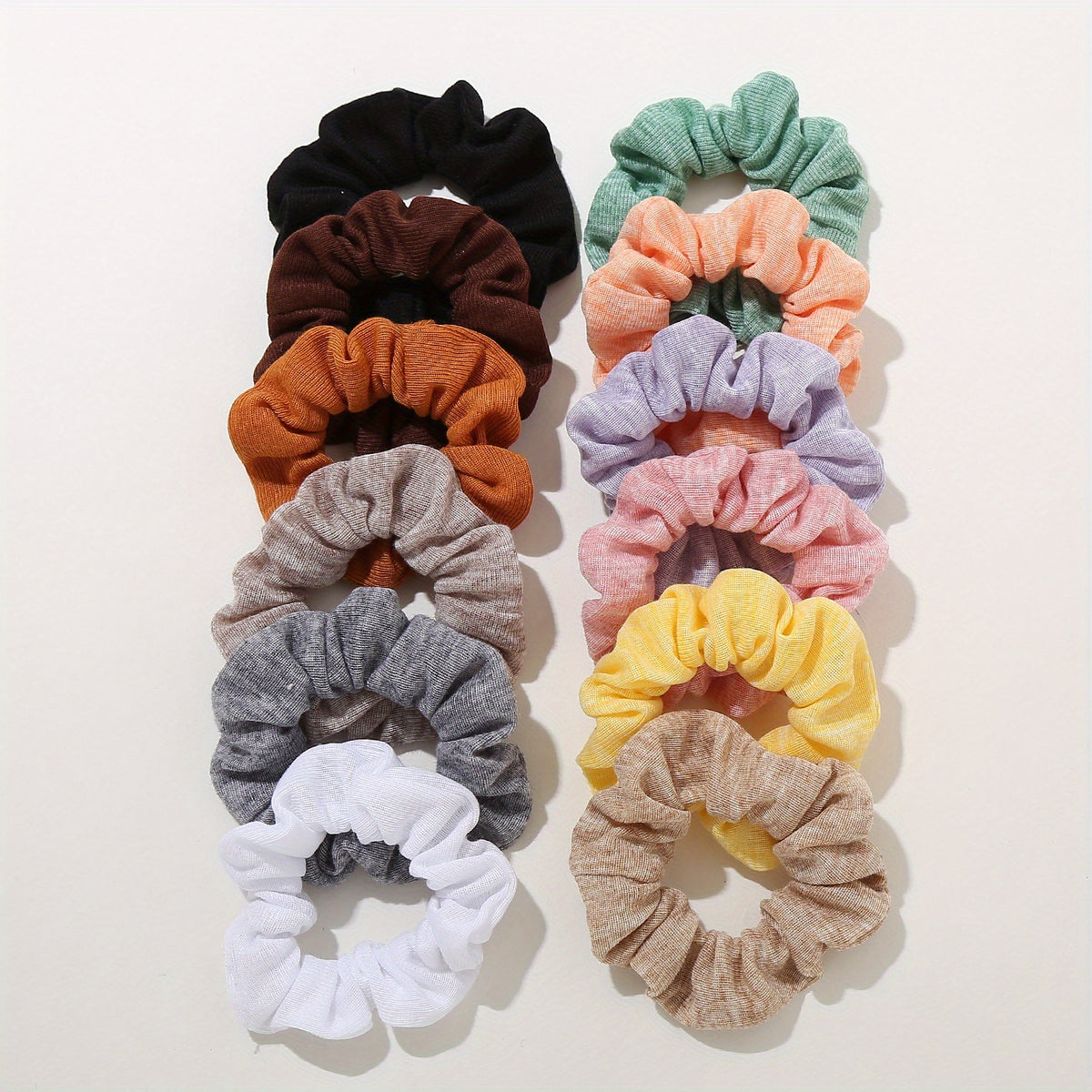 12pcs Soft Solid Scrunchies Ponytail Holder Hair Rope Women Girls Hair Accessori
