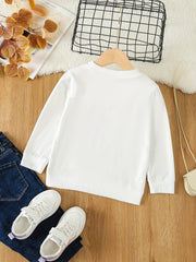 Girls 'Brooklyn' Print Crew Neck Sweatshirt Top for Spring Fall