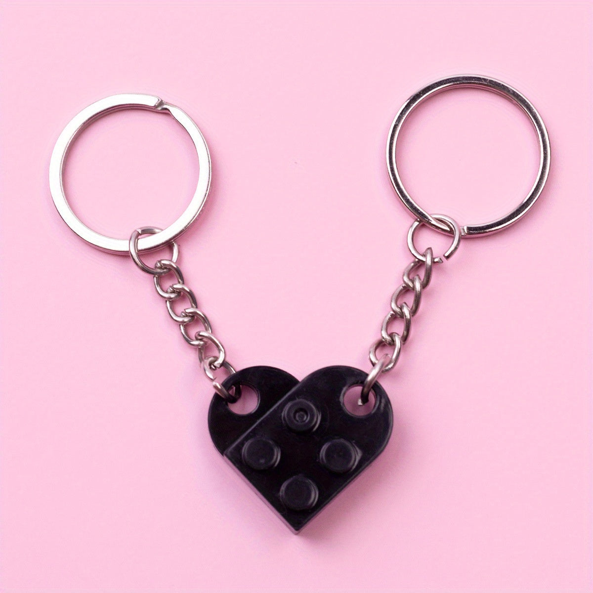 Heart Shape Building Block Keychain Couple Friendship Family Gift