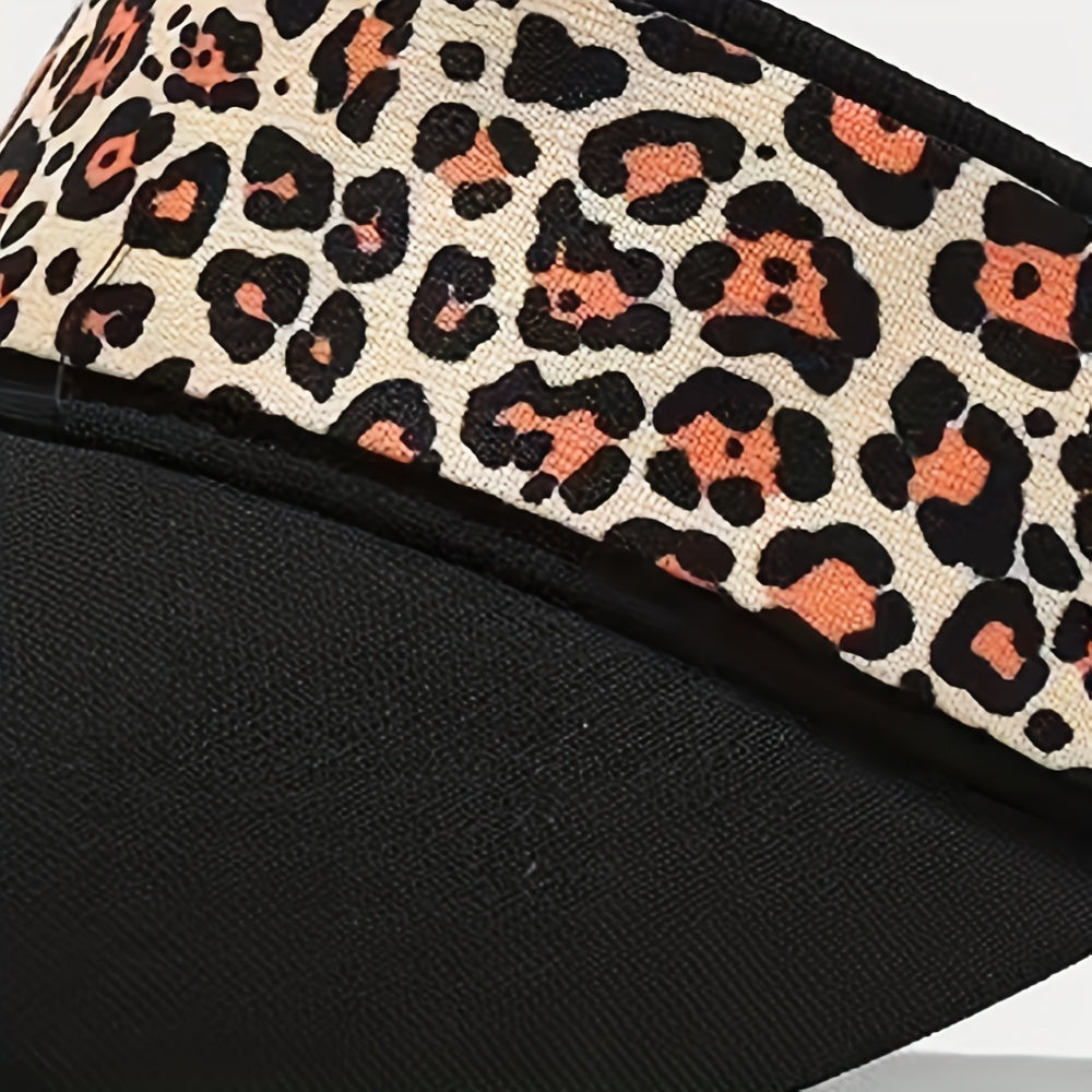 Leopard Print Women Sun Hat UV Protection Travel Beach Cap