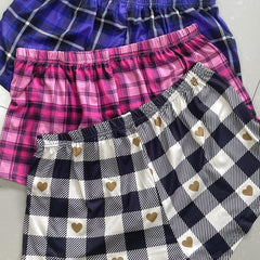  Plaid Stretch Loungewear Set 3pcs