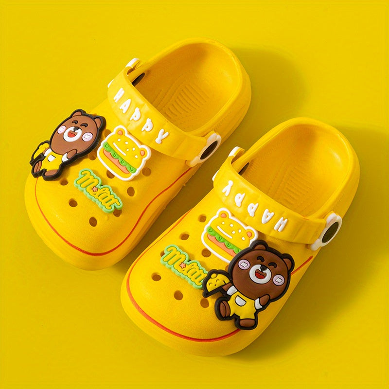 Kids Cartoon Clog Slippers with Charms Lightweight Non Slip & Breathable