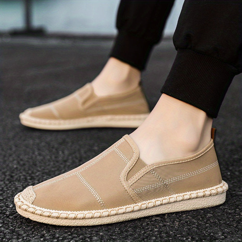 Men's Breathable Slip On Canvas Shoes Casual Flats For Walking