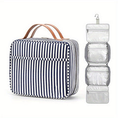 Striped Pattern Comestic Storage Bag Foldable Hanging Makeup Bag