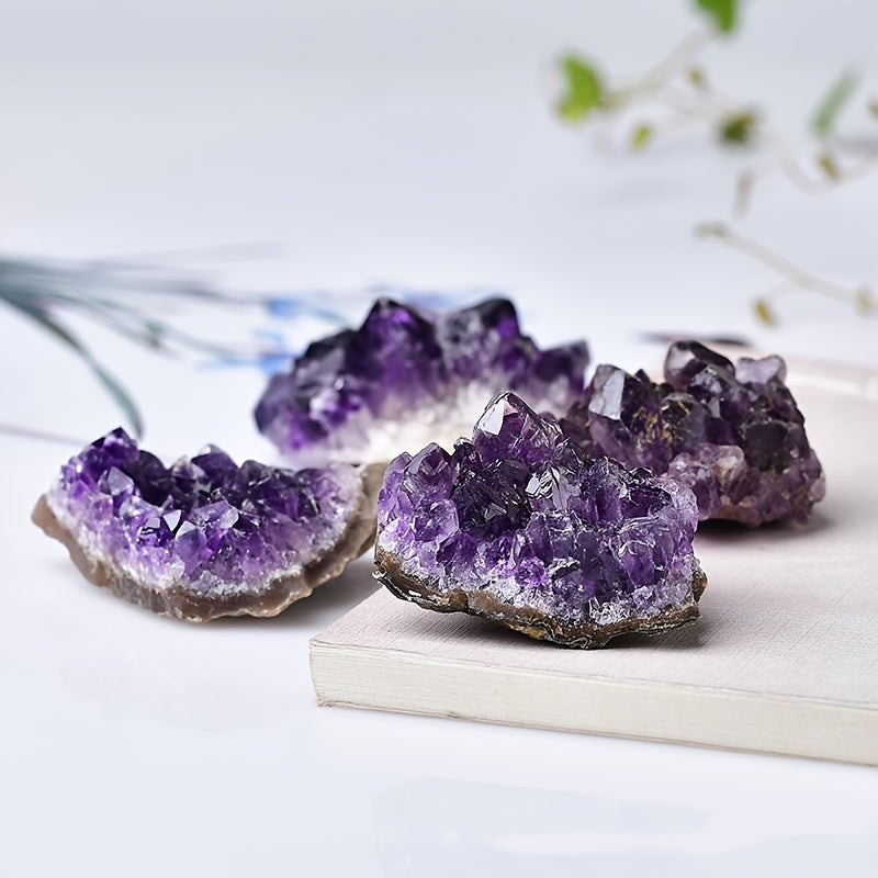 Natural Amethyst Cluster Mineral Specimen Gemstone Ornament DIY Jewelry