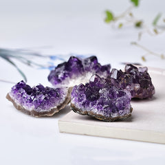 Natural Amethyst Cluster Mineral Specimen Gemstone Ornament DIY Jewelry