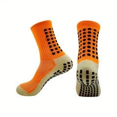Anti Slip Silicone Mid Calf Athletic Socks For Football