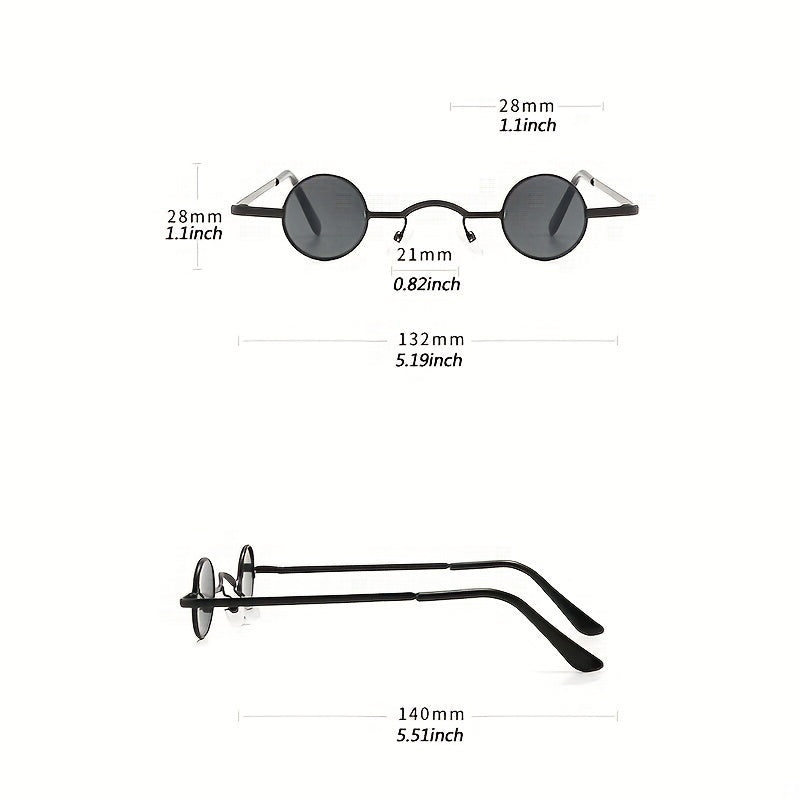 Vintage Steam Punk Metal Small Round Sunglasses For Women Unisex