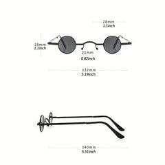 Vintage Steam Punk Metal Small Round Sunglasses For Women Unisex