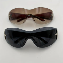 Y2K Rimless Sunglasses Star Gradient UV400