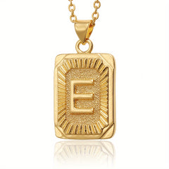 18K Plated Initial Letter Pendant Necklace For Women Men