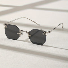Men's Metal Rimless Sunglasses UV Protection