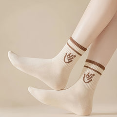 5 Pairs Letter Print Socks Soft Mid Tube Women's Stockings