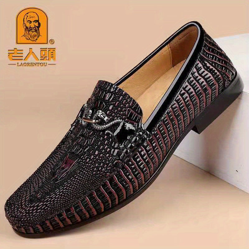 LAORENTOU Croc Embossed Slip On Loafer Shoes