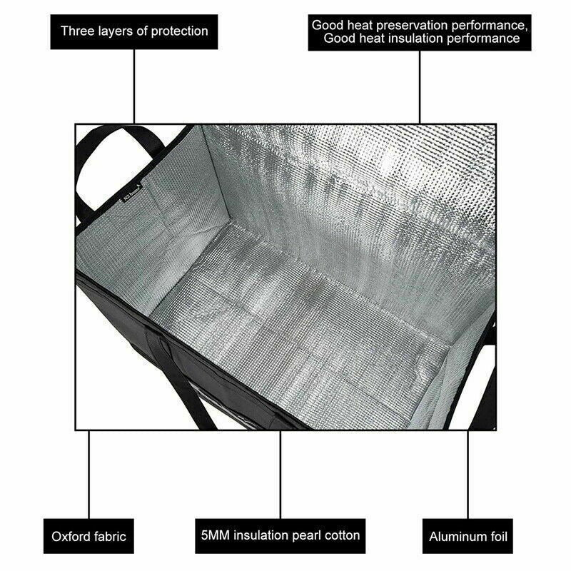 Large Food Insulated Bag Pizza Takeaway Thermal Warm Cold Bag Ruck