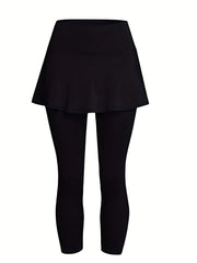 High Waist Yoga Leggings with Skirt for Women