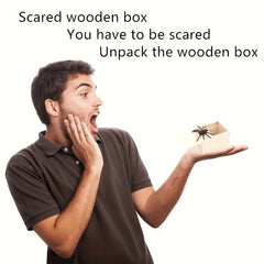 Wooden Spider Prank Box Handcrafted Joke Box Great For Gift Giving