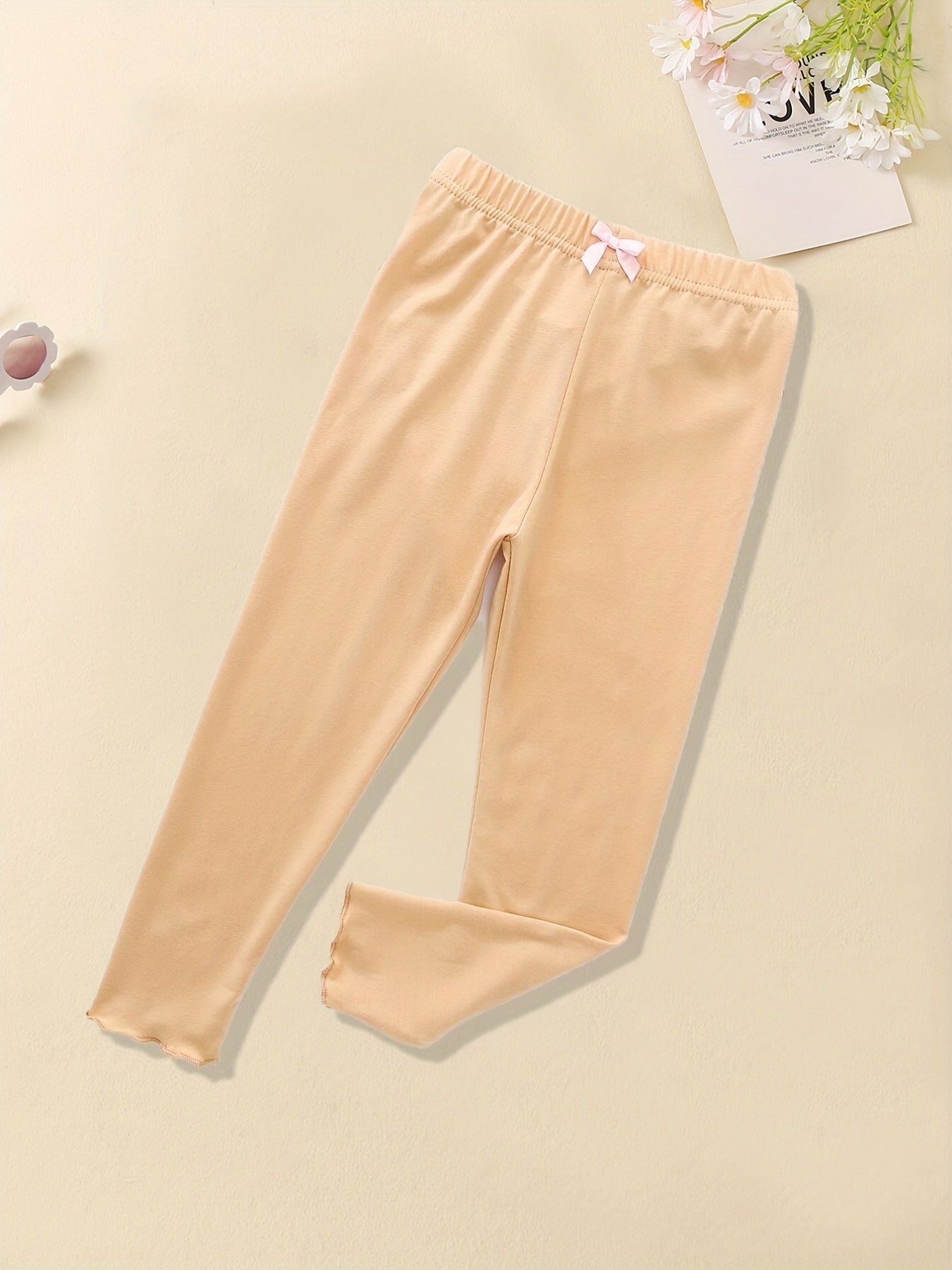Girls' Bow Knot Elastic Leggings Pants Kids Clothing