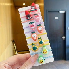 10pcs Baby Hair Tie Rubber Band Cartoon Buckle