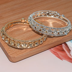 Rhinestone Inlaid Bridal Bangle Bracelet