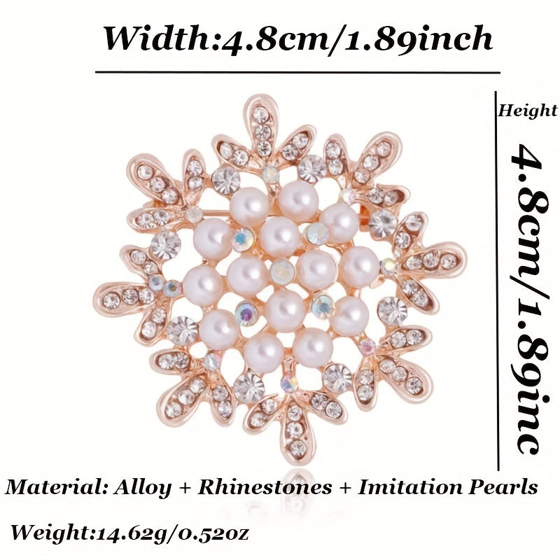 Silk Scarf Buckle with Rhinestone Pearl Brooch