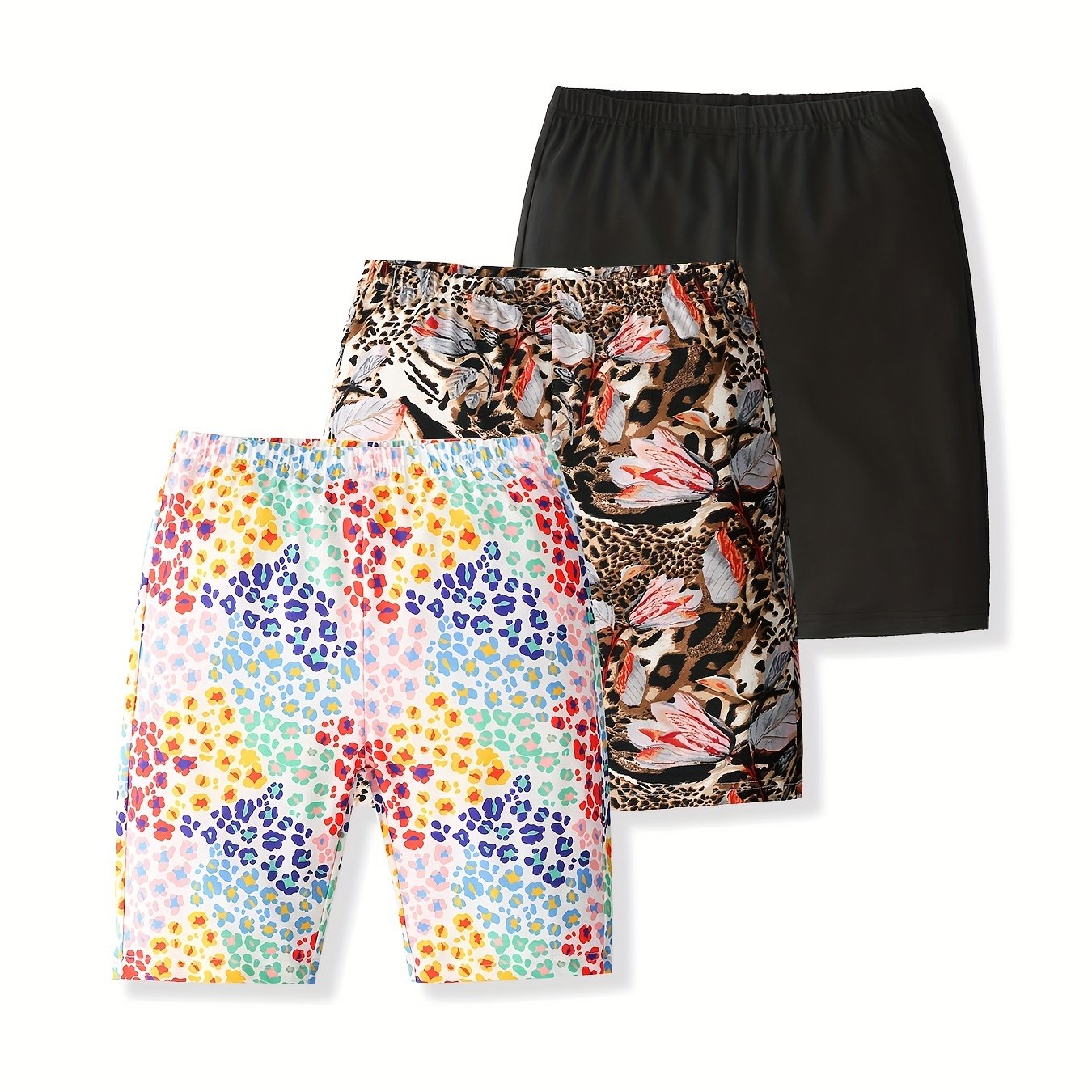 3 pack Toddler Leopard Print Slim Fit Shorts for Summer