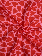 Heart Print Button Up Long Sleeve Blouse