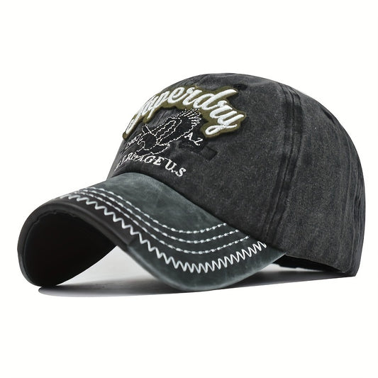 Eagle Embroidered Baseball Cap Vintage Letters Sun Hat
