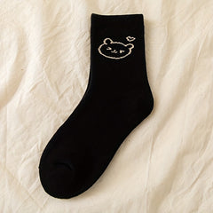 4 Pairs Cartoon Print Socks Cute & Comfy Women's Stockings