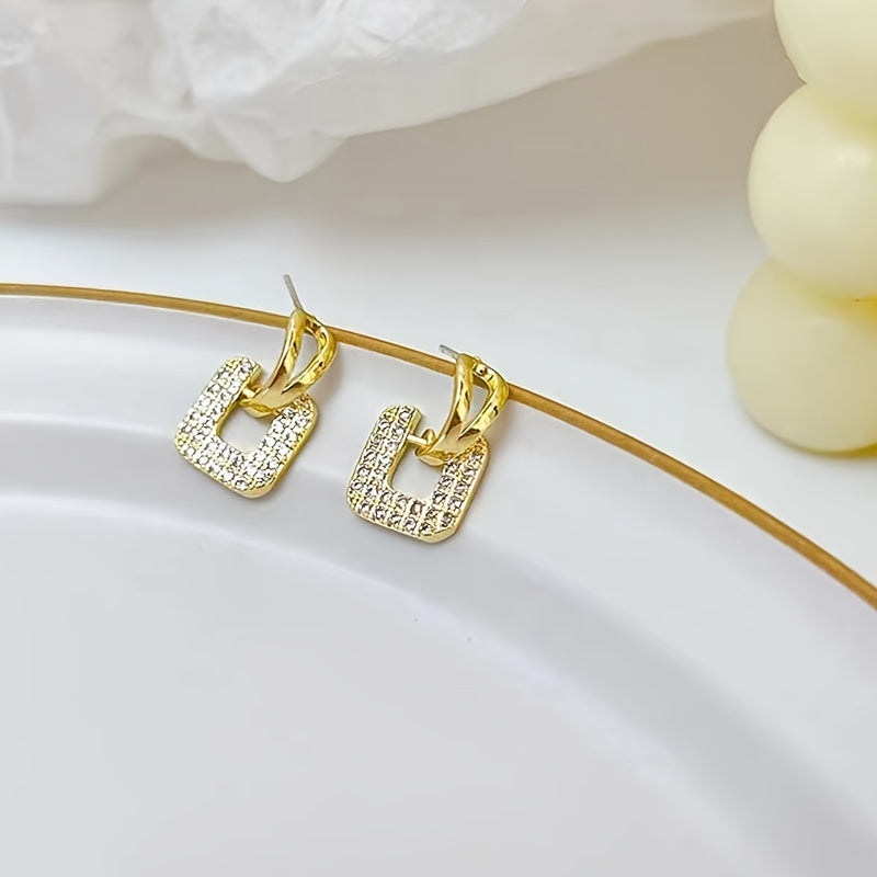 Acoustic Flash Square Hollow Earrings