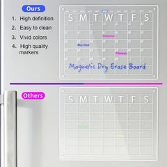 Acrylic Magnetic Dry Erase Board Calendar For Refrigerator 39 X 29 Clear