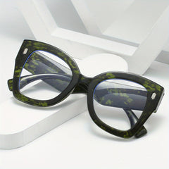 Retro Green Tortoiseshell Cat Eye Clear Glasses Anti Blue Light