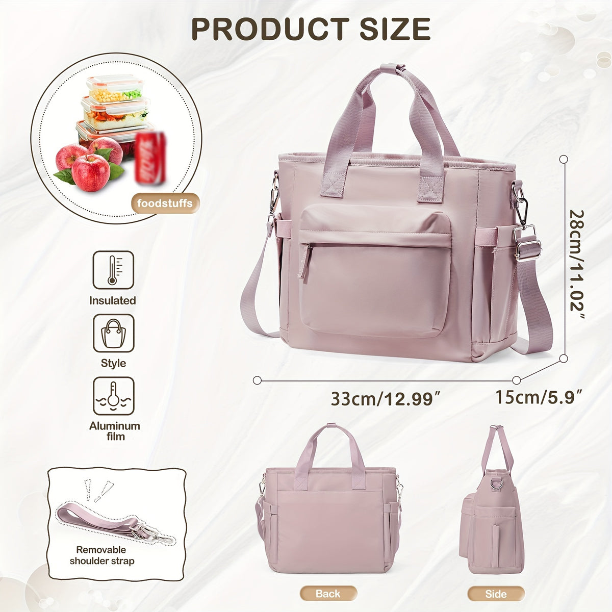 Waterproof Insulated Lunch Tote Bag for Women