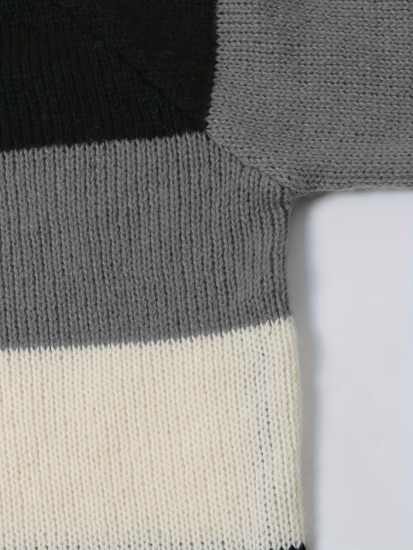  Colorblock Sweater Round Neck Jumper