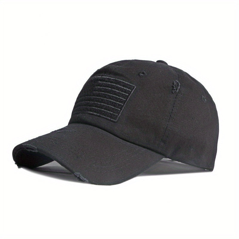 Ripped Sunshade National Flag Embroidery Baseball Cap