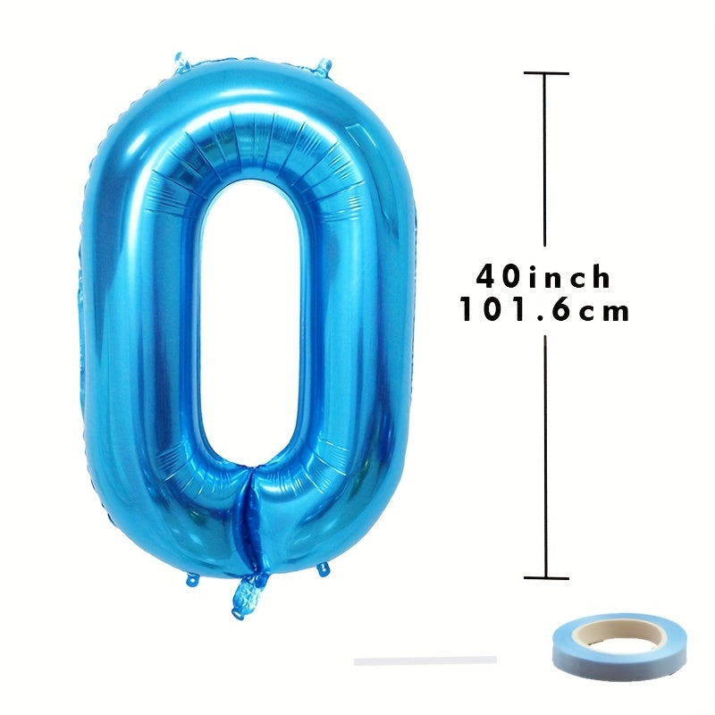 40in Sky Number 0-9 Balloon - Large Foil Helium Balloon for Party Decoration