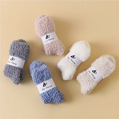 5 Pairs Warm Fuzzy Socks Mid Tube Women's Stockings