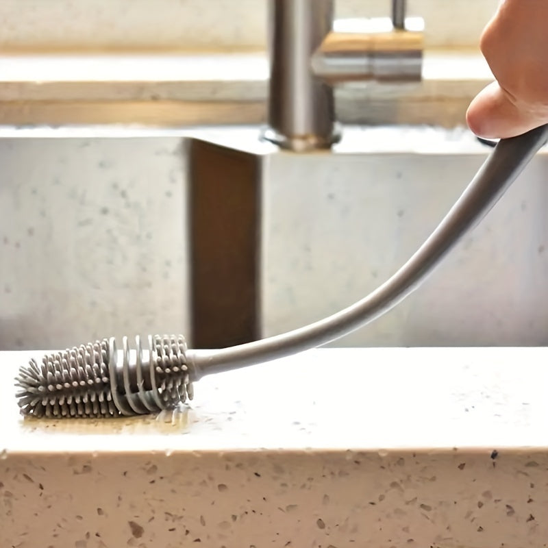 Long Handle Silicone Brush for Thoroughly Cleaning Cups
