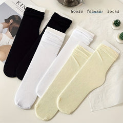 5 Pairs Solid Socks Comfy & Breathable All match Socks Women's Stockings