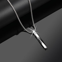 Men's Stainless Steel Bar Pendant Necklace