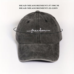 Freedom Embroidery Unisex Baseball Cap Gray Dad Hat Adjustable Sun Hats