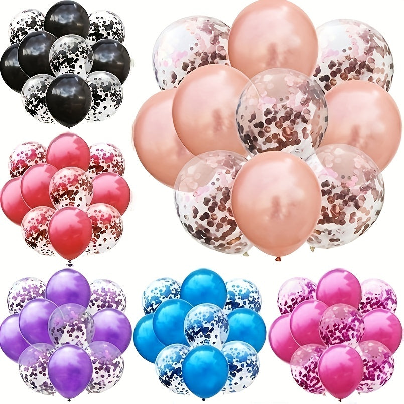 10pcs Latex Balloons & Confetti Balloons Mix for Party Decoration